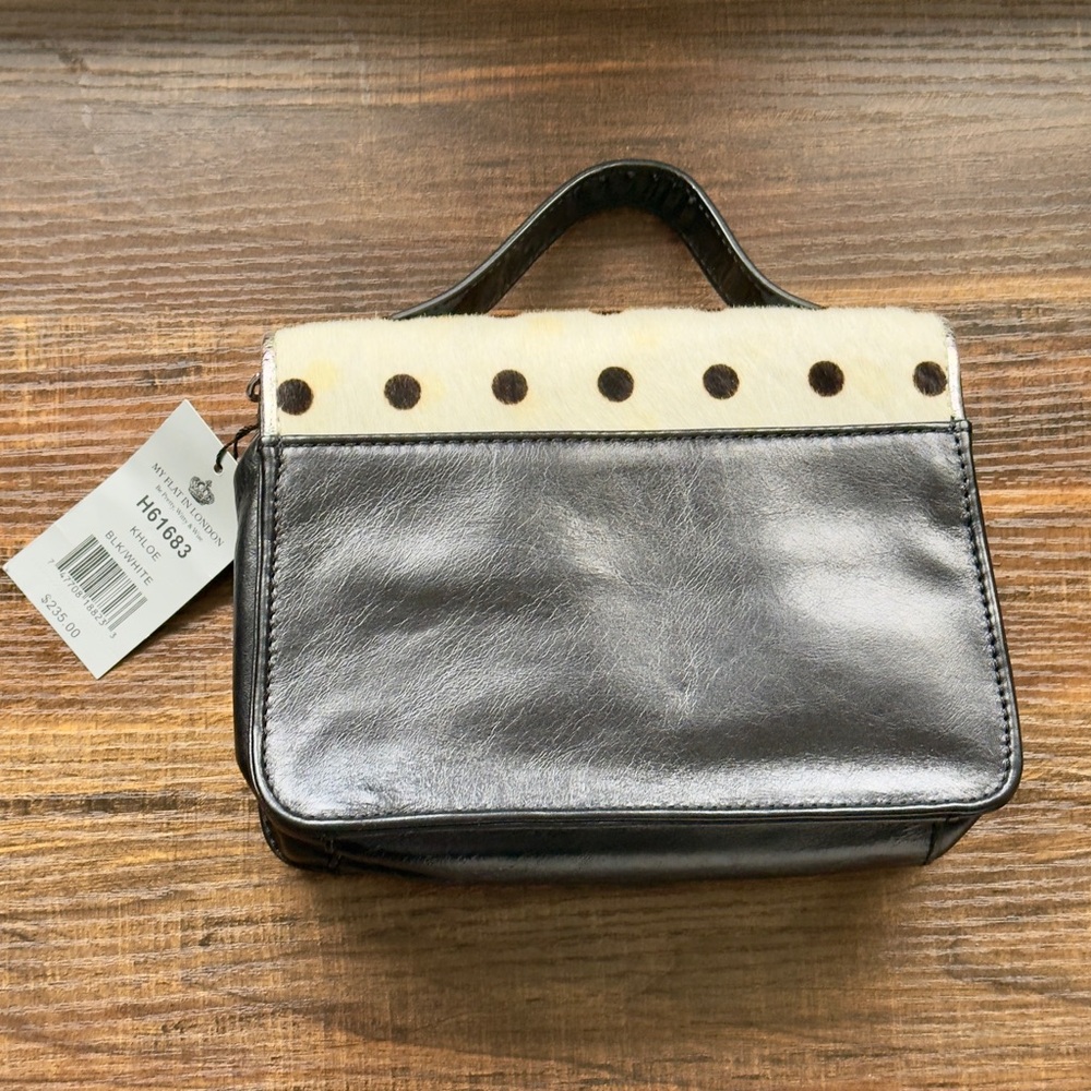 Elegant Polka Dot Handbag with Black Accents - Picture 2 of 8